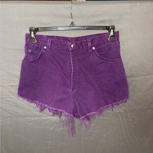 Arizona Jean Company Purple Jean Shorts Distressed Hem